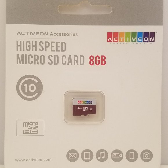 Action Camera Bundle ACTIVEON CX Camera Selfie Stick 8 GB Micro SD Card - Picture 10 of 12